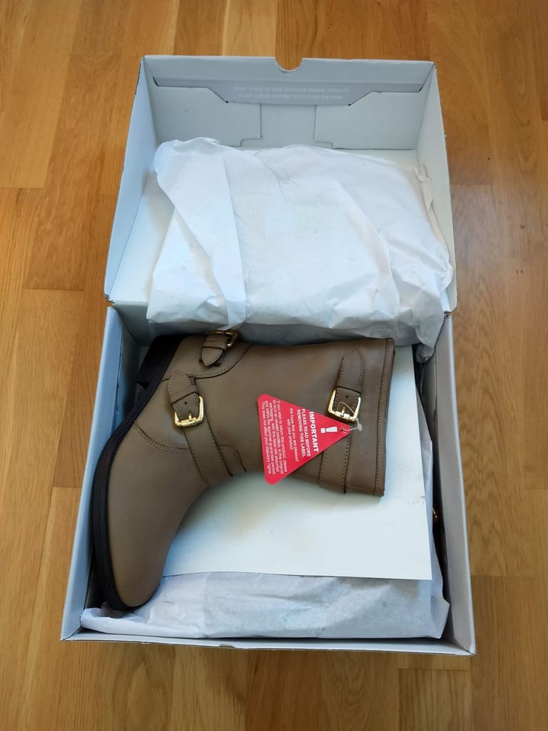 Mays Buckle Zip Leather Mink Boots
