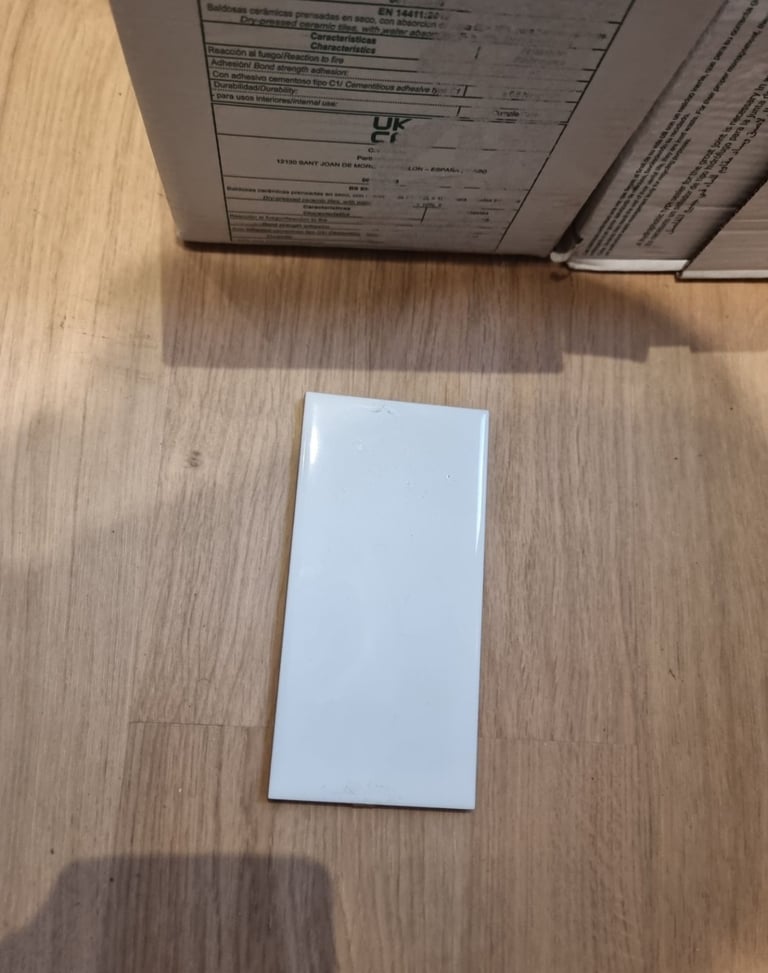 4 Boxes Of Mini Flat Gloss White Tiles 7.5 X 15cm