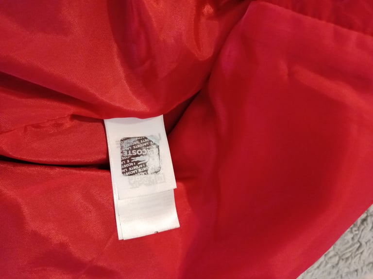 Genuine red rare croc print lacoste jacket 