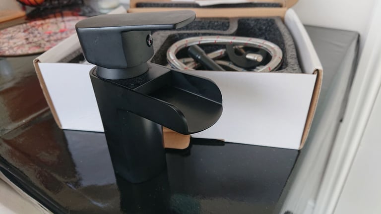 Besy Black Waterfall Style Mixer Tap