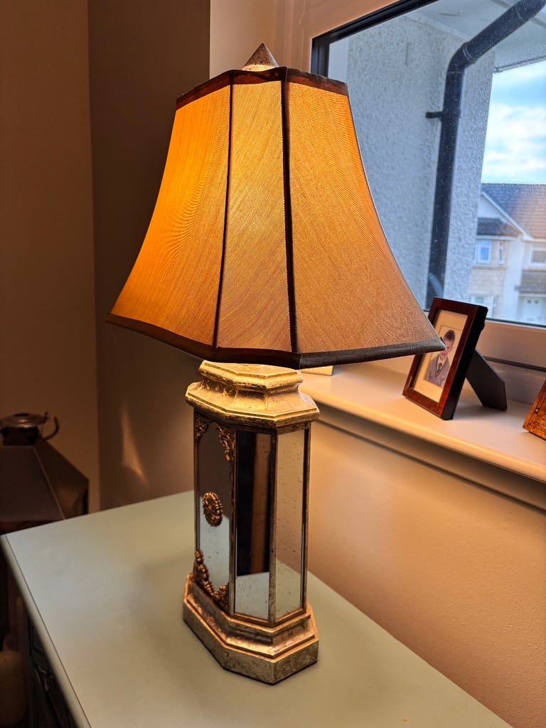 image for Mirrored glass table lamp
