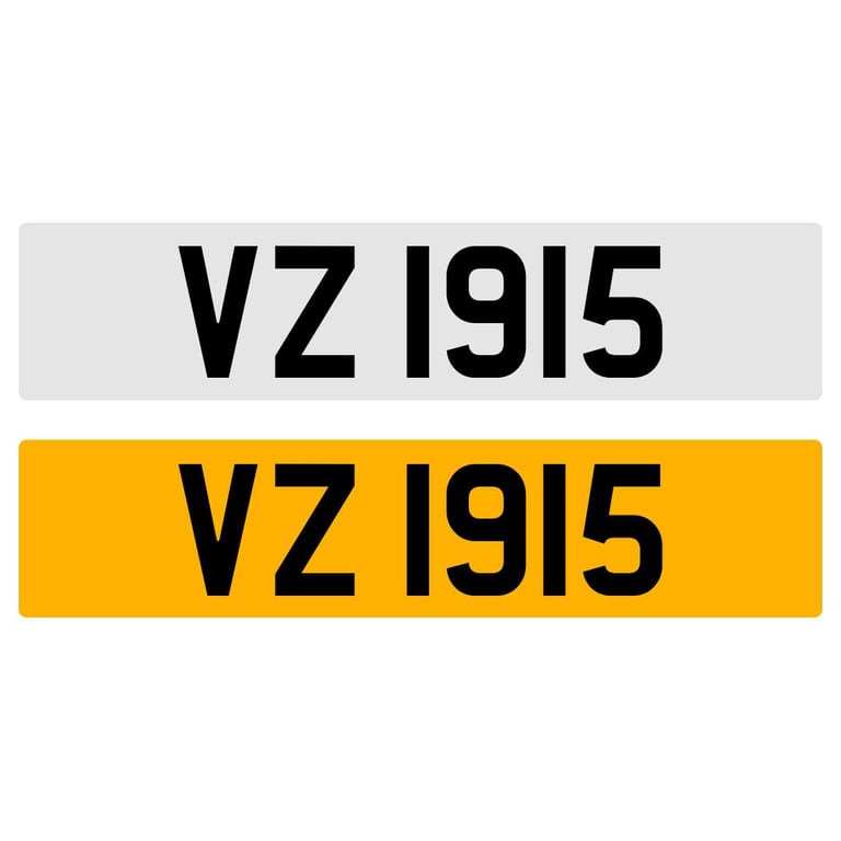 image for VZ 1915 NUMBER PLATE REGISTRATION 3X2 NUMBERPLATE REGISTRATION CHERISHED DATELESS NORTHERN IRISH NI