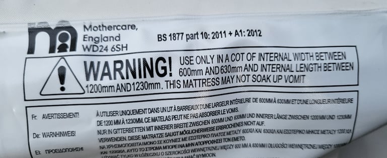 Mothercare Baby cot mattress for sale