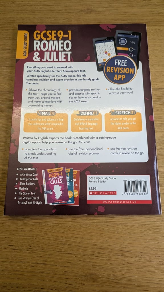 Scholastic AQA GCSE English Literature Study Guide Romeo & Juliet