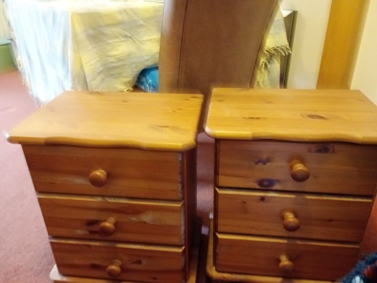 image for Pine bedside tables x 2