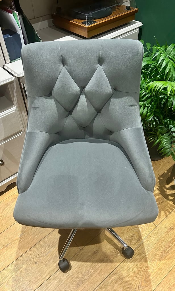 image for Grey velvet office chair