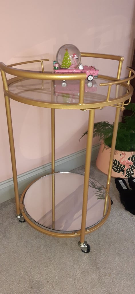 Artdeco style drinks trolley hostess cart display plant stand