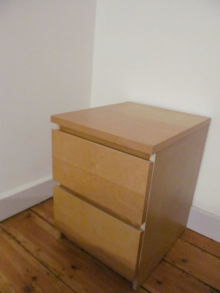 IKEA Malm bedside chest of drawers, beech effect, 3 available