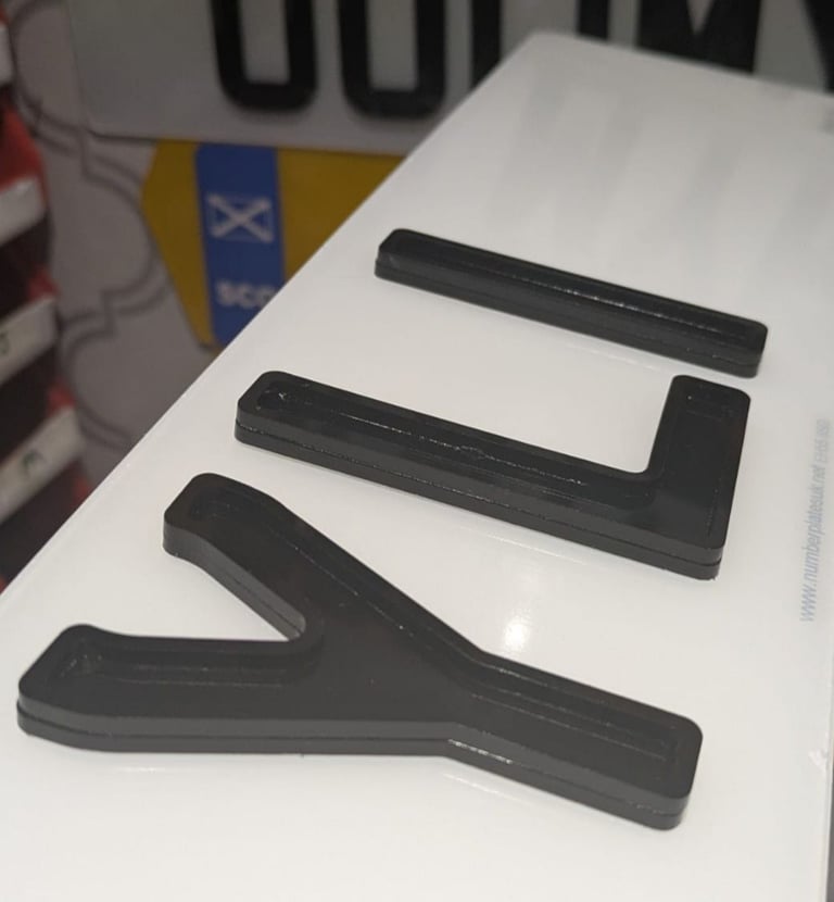 6mm All Black Ghost 4D Car Number Plates