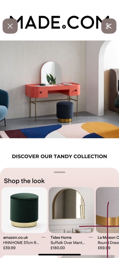 Made. com Tandy Range Dressing Table Coral