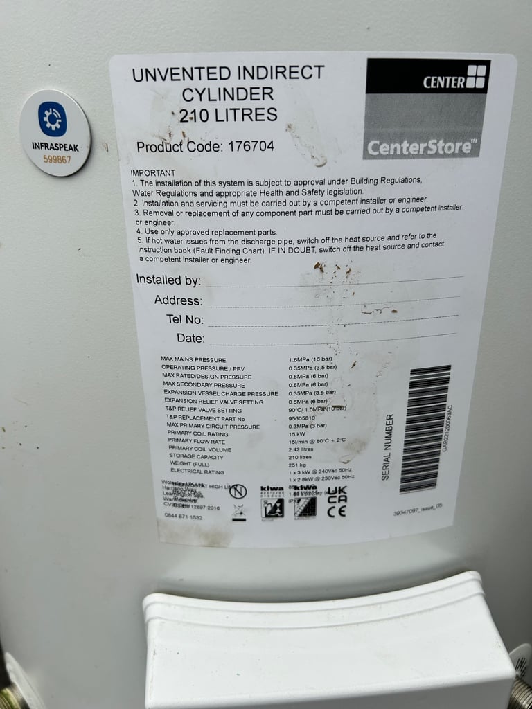 Full pressurised heating system 