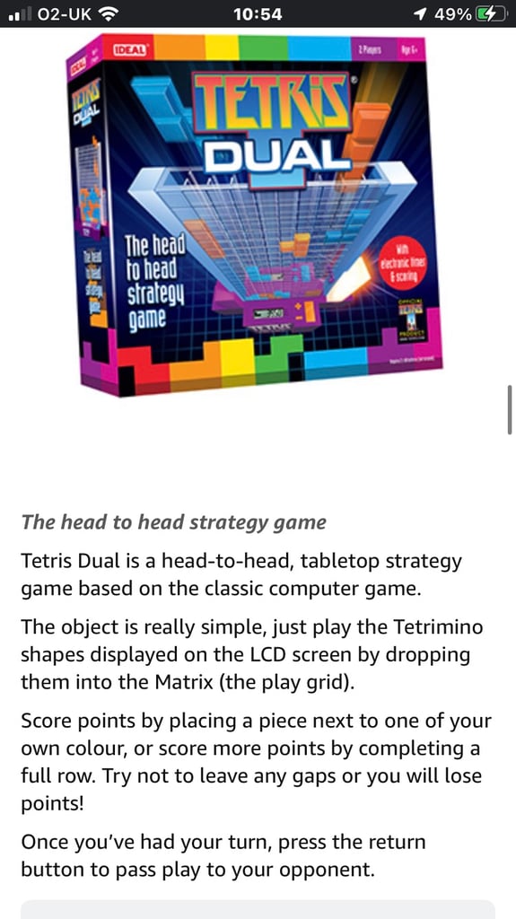 Tetris dual electronic board game | in Swansea | Gumtree
