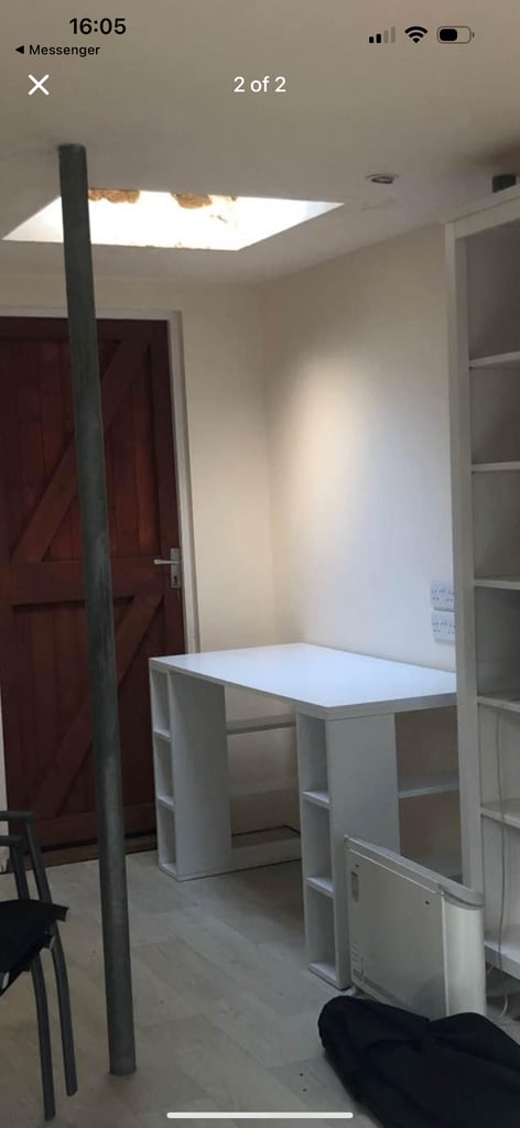 Ergonomic office desk with shelves