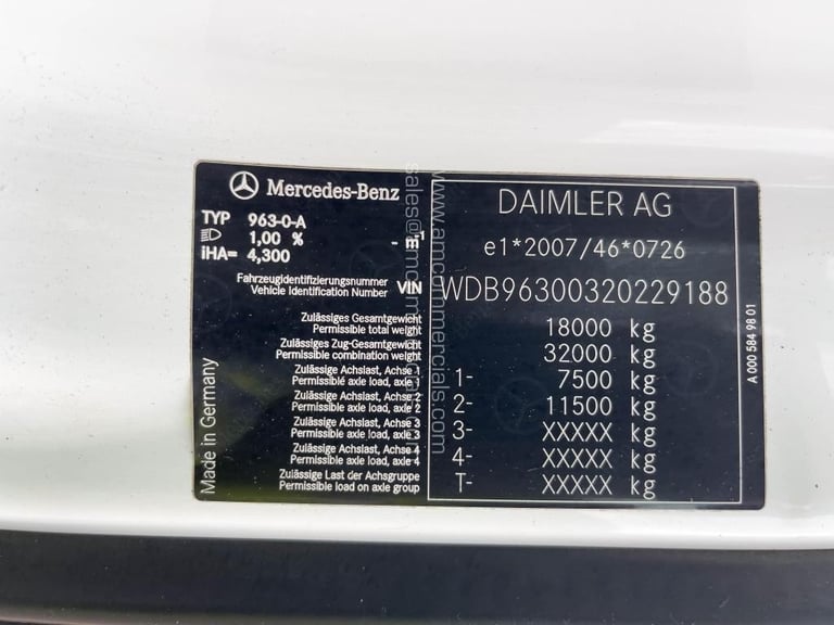 2018 (18) MERCEDES-BENZ ANTOS 1824L 18T SINGLE TEMP FRIDGE TRUCK
