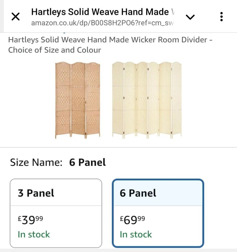 6 panel room divider 