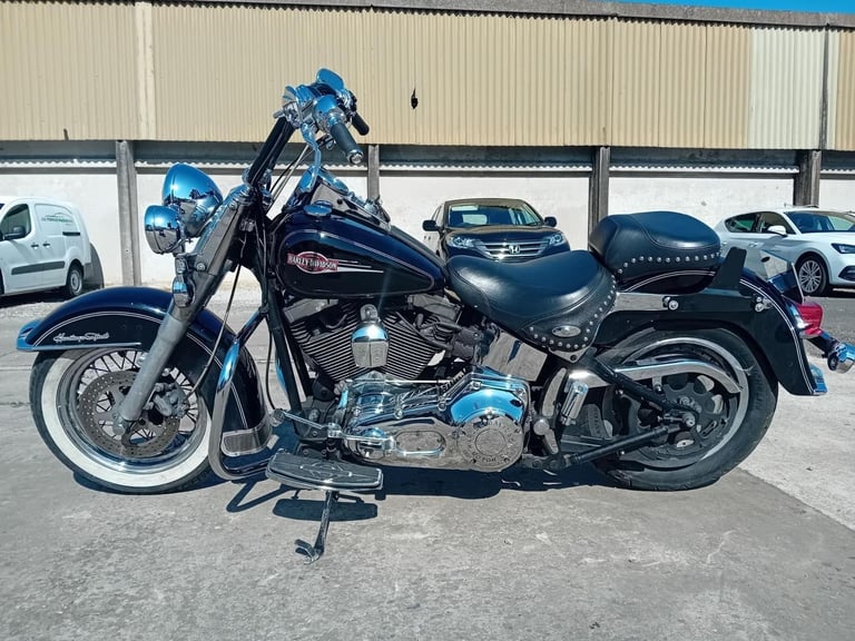 2003 54 HARLEY DAVIDSON HERITAGE SOFTAIL 1745 BLACK VANCE  HINES LONG SHOTS CRUI