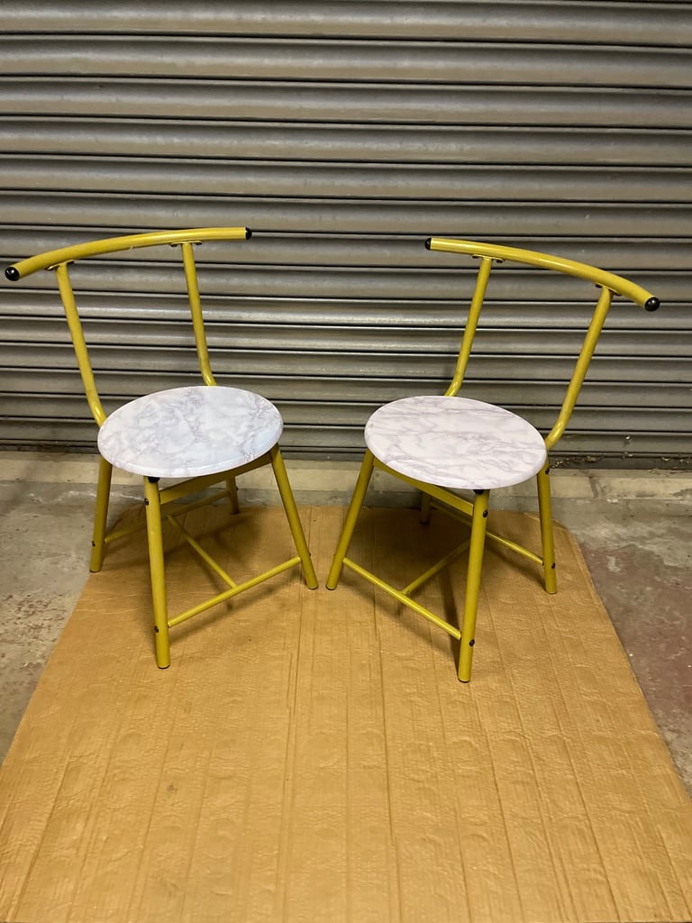 image for 2 x gold colour chairs 