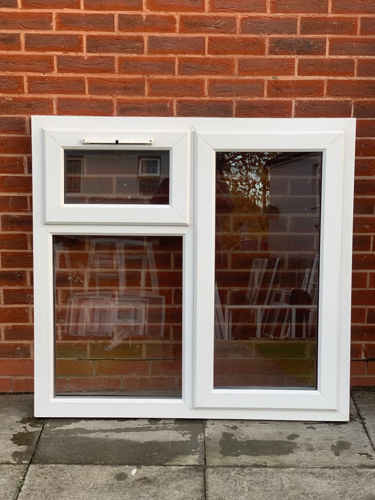 UPVC DOUBLE GLAZED WINDOW WITH SIDE & TOP OPENERS 118.5cm W 113cm H Can Deliver
