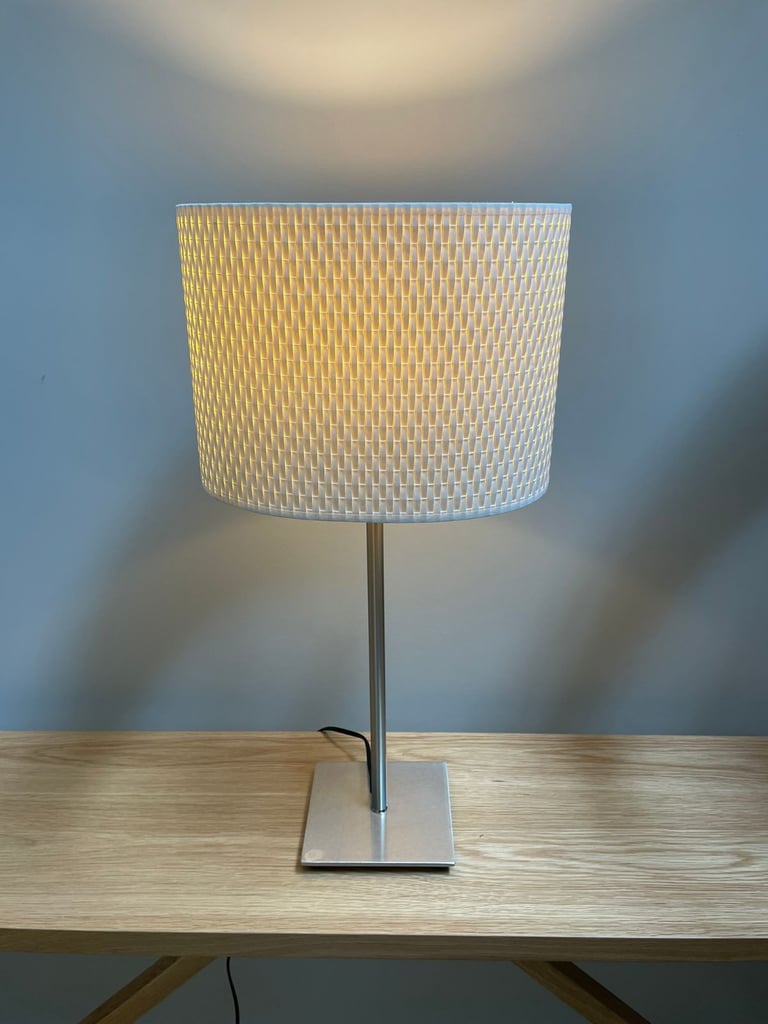 IKEA ALANG BRUSHED STEEL LAMP WITH SHADE