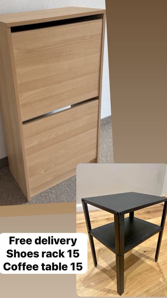 image for Shoes rack and coffee table delivery available 