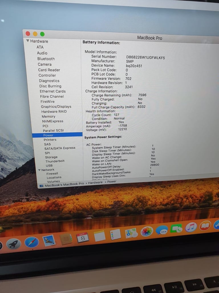 MacBook pro 15 Inch, 16 GB RAM, I7 Intel  