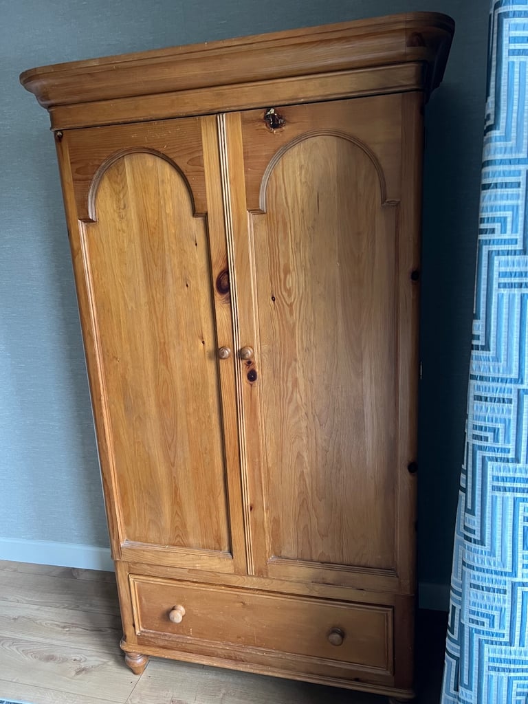 quality solid pine wardrobe in good condition