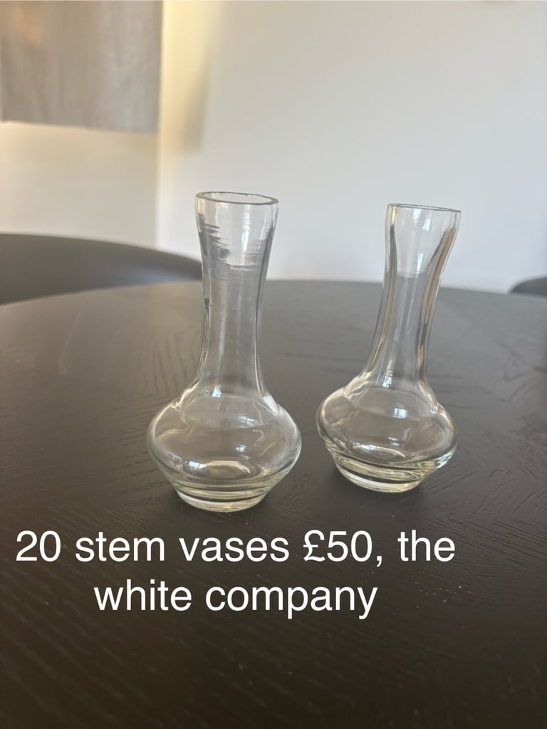 White company bud vases