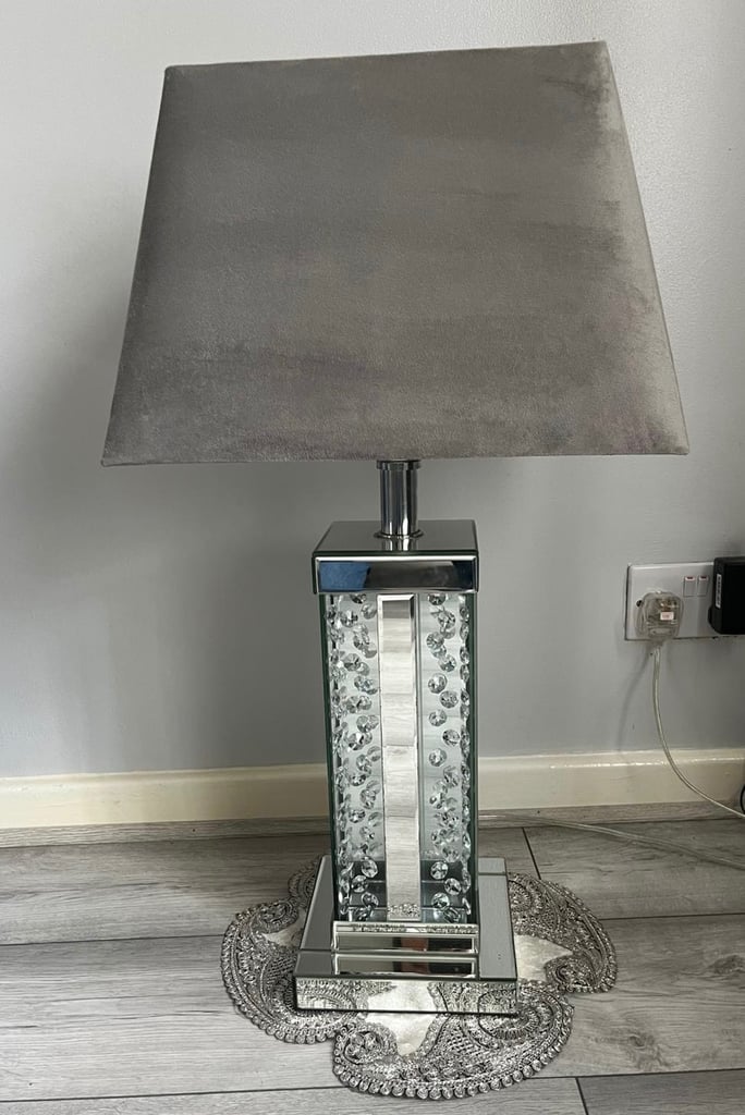 image for Crushed diamond mirrored table lamp