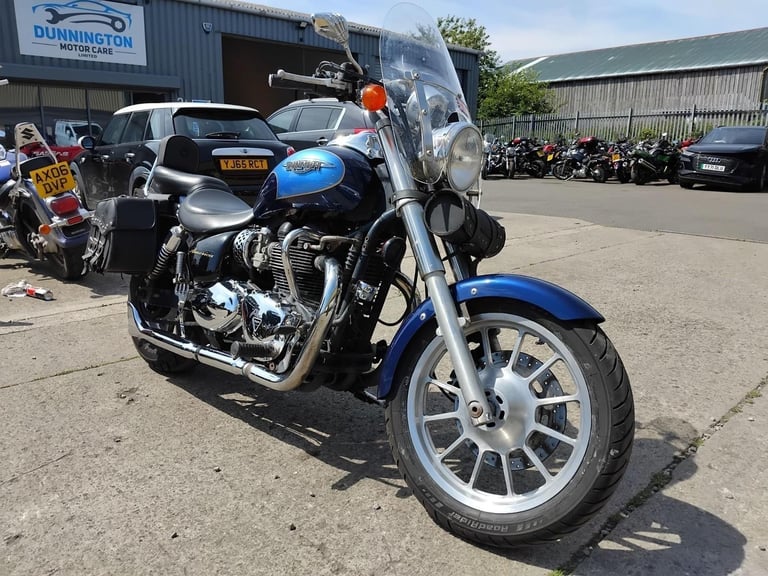 2007 57 TRIUMPH BONNEVILLE AMERICA 865 BLUE CLASSIC CUSTOM CRUISER PANNIERS