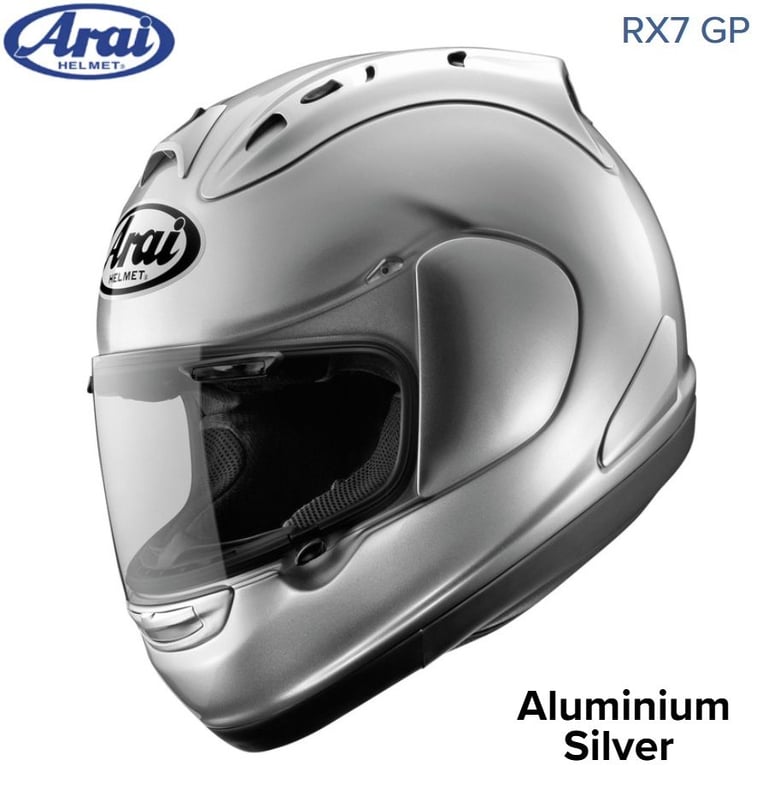 image for RARE #ARAI RX-7 GP - MOTORCYCLE HELMET - ALUMINIUM SILVER - LARGE - EXCEL COND