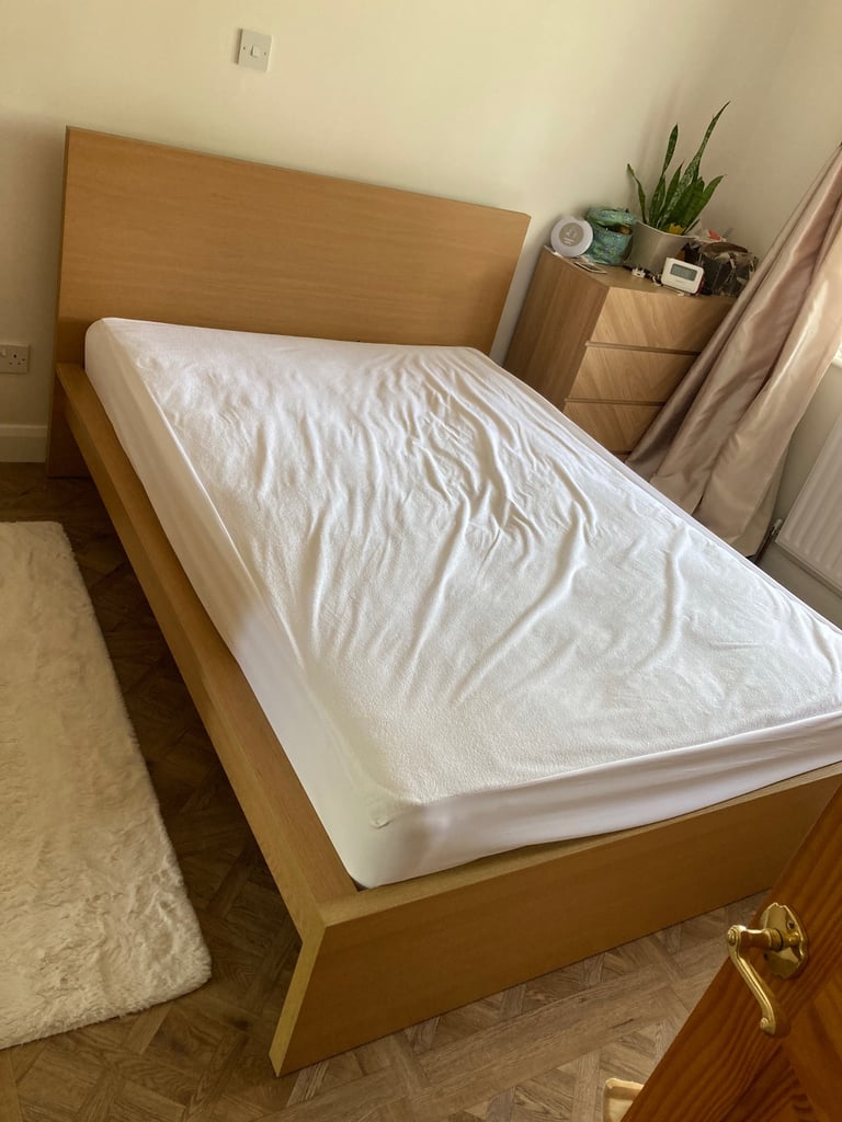 IKEA MALM double bed, light oak