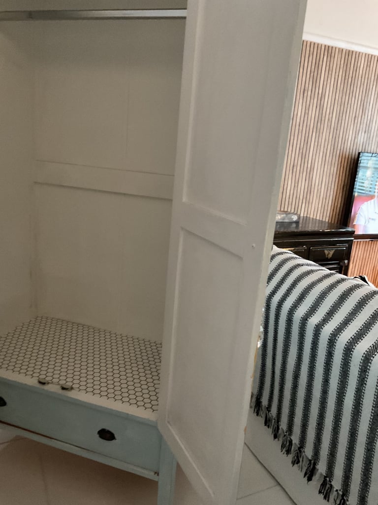 Pale blue frenchic paint wardrobe