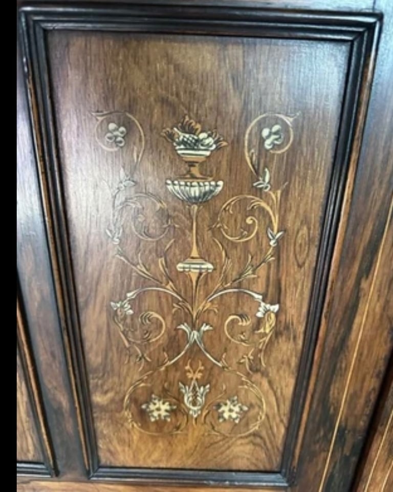 Edwardian Inlaid Rosewood LP Cabinet 