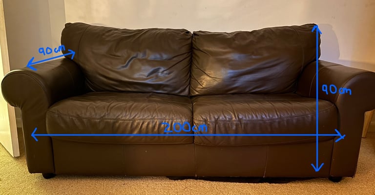 image for Brown Faux Leather Sofa