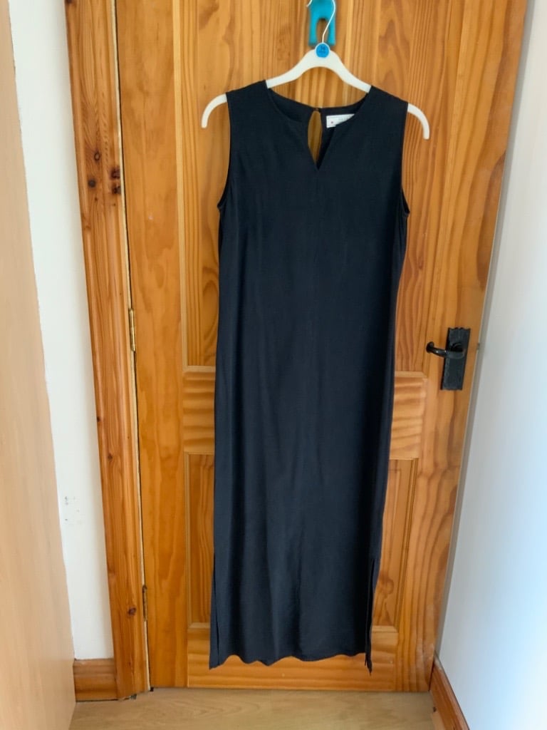 image for Next long black silk dress size 10