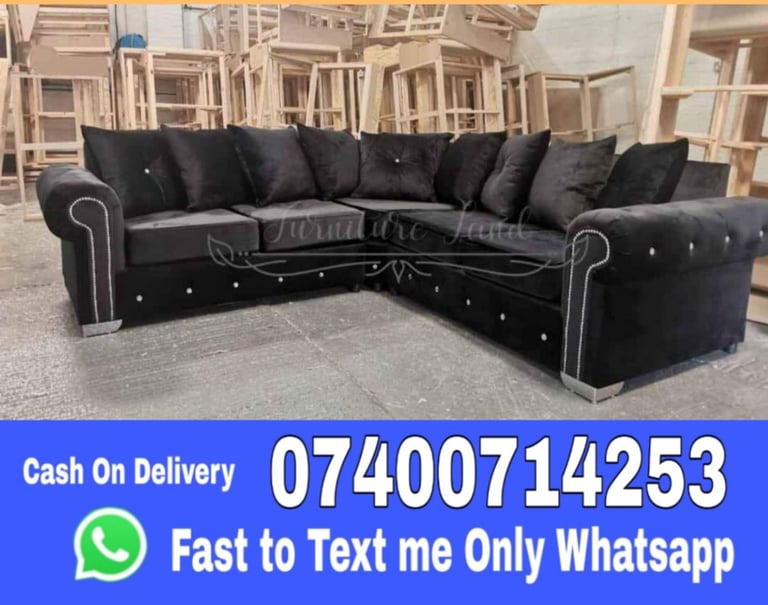 Ashwin Sofas - High Quality Plush Velvet Corner & 3+2 Seater Sofa -- Fast reply me whats app