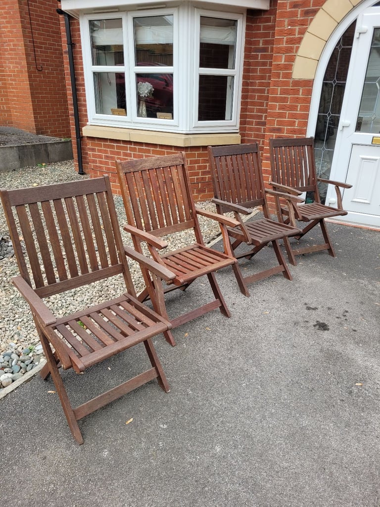 4no. Wooden Garden Chairs