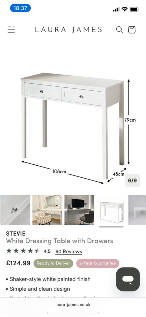 Dressing Table White Laura James