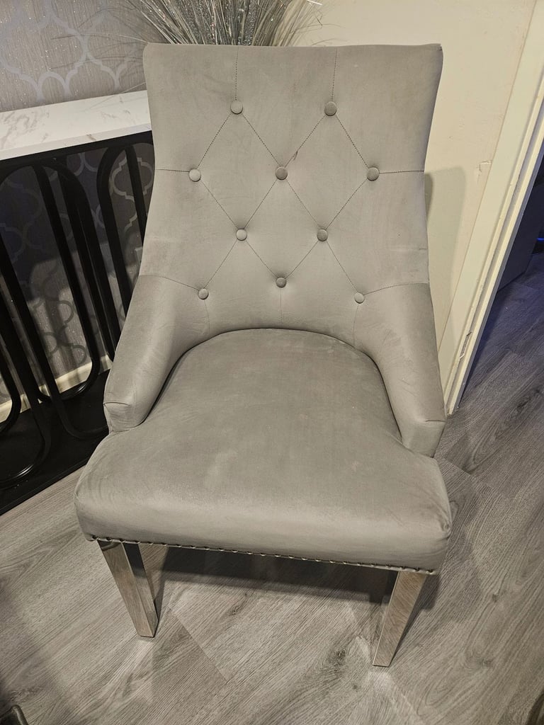 Marble dining table and 8 chairs