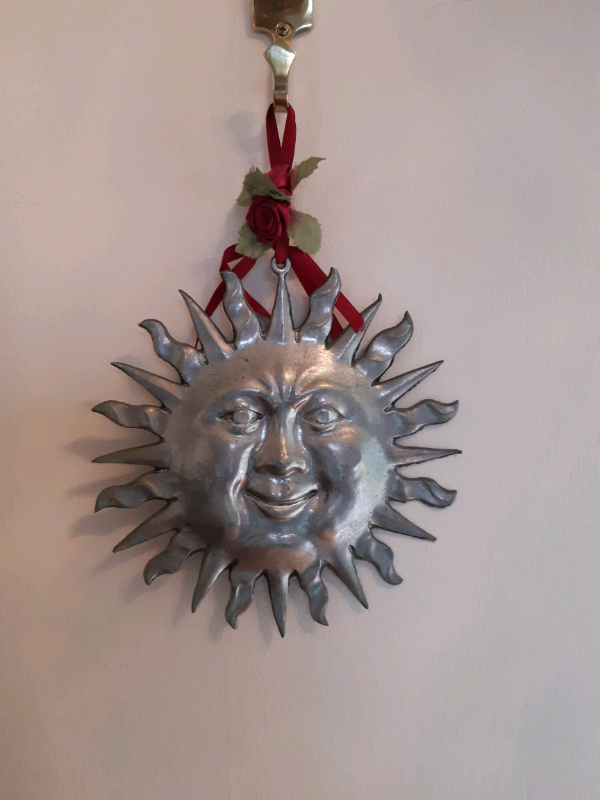 image for Metal Sun and Moon wall ornaments - silver colour