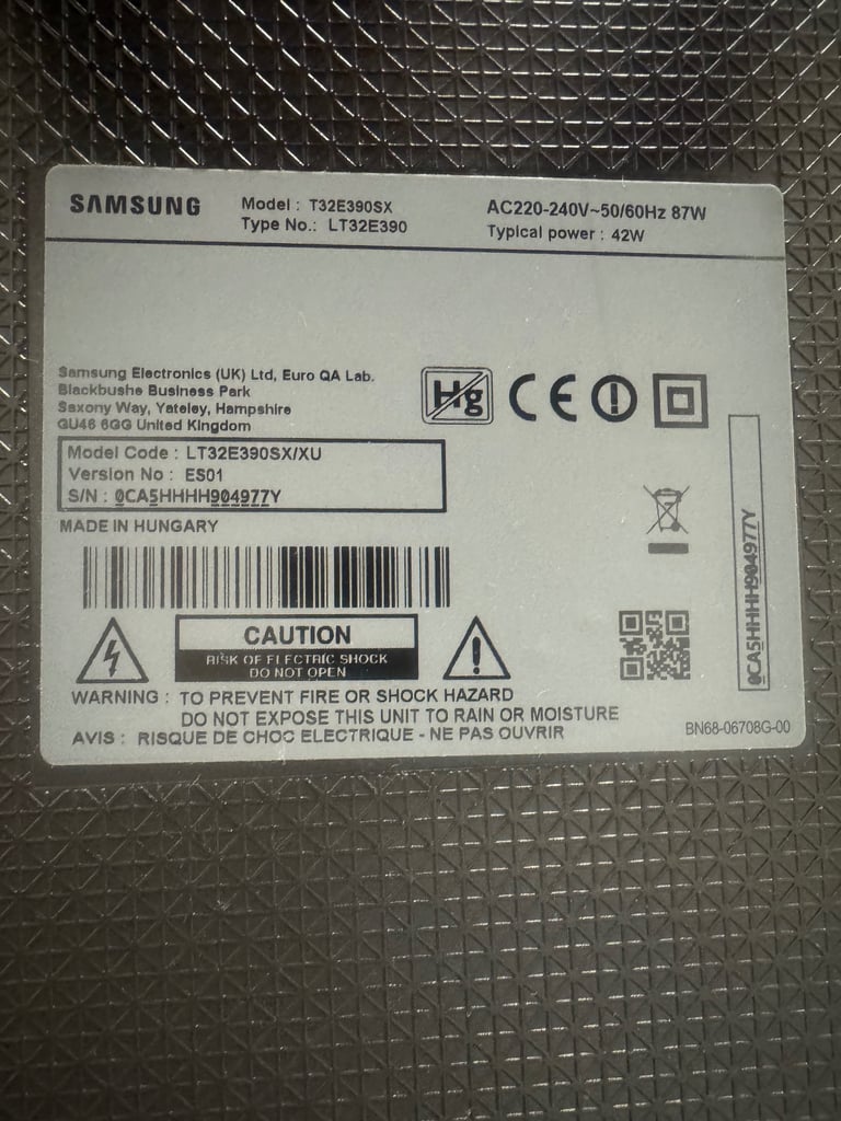 SAMSUNG T32E390SX 32” Smart Full HD LED TV