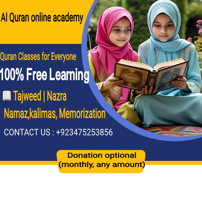 Learn online Free the Holy Quran with us - Donation is optional 
