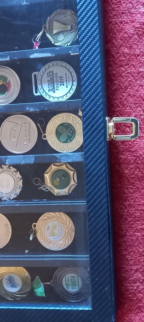 Lockable Display Cabinet With Medals