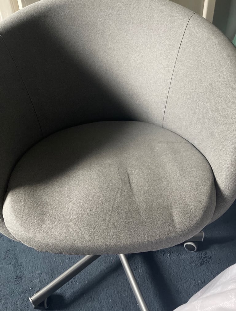 image for Ikea skruvsta swivel office desk chair mid century modern MCM bucket grey