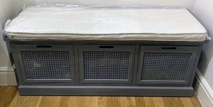 DUNELM- Beautiful padded bench WITH 3 storage draws
