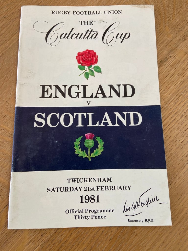 Rugby Programme Signed Autographed England v Scotland 1981 | in Ipswich ...