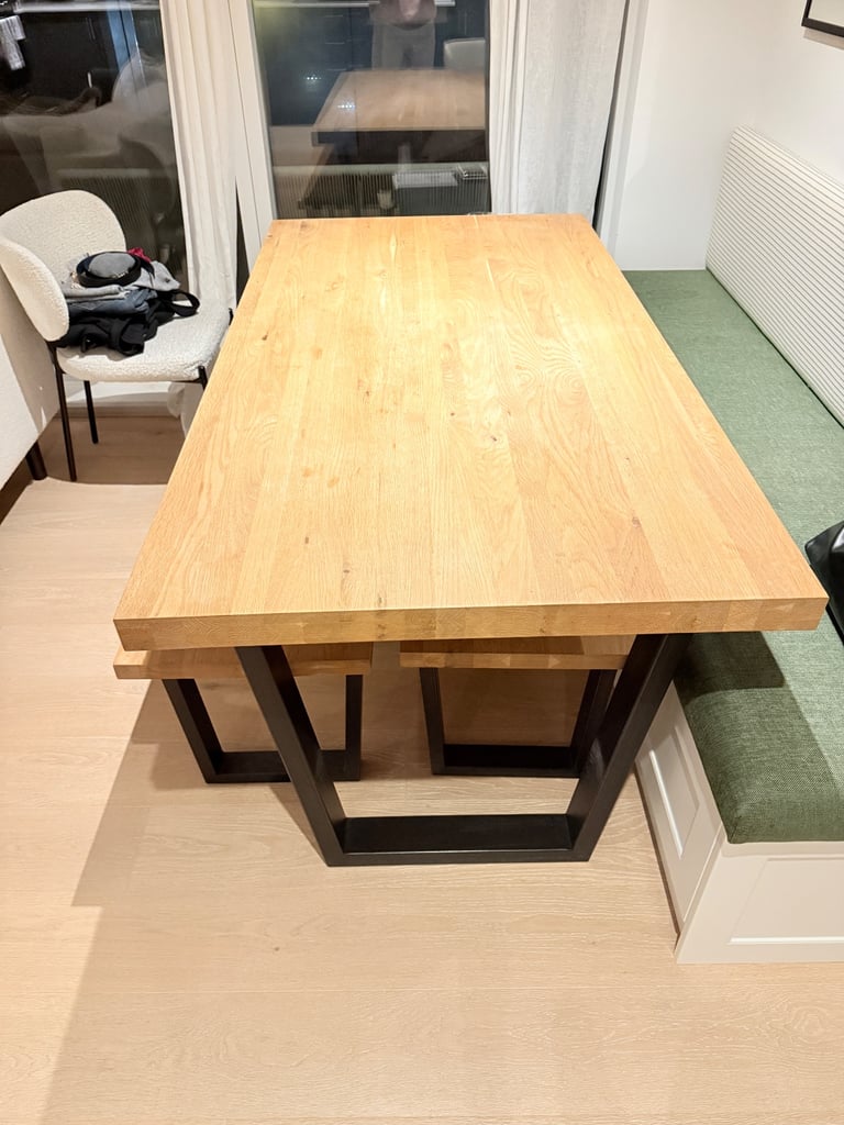 Calia Dining Table & Two Benches (6-8 Seater) 