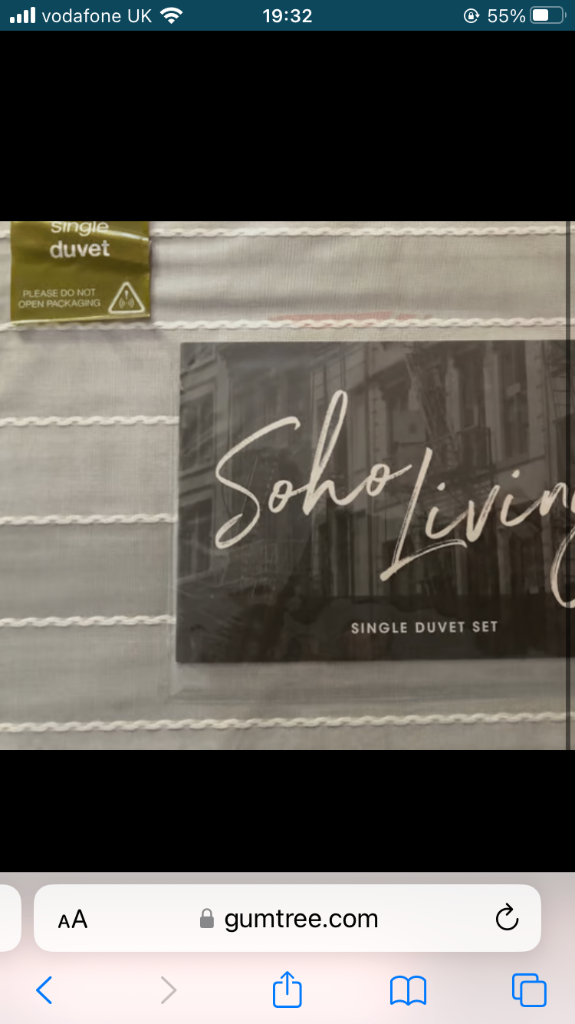 image for New Single Duvet Cover set Grey Stripe New in Pack