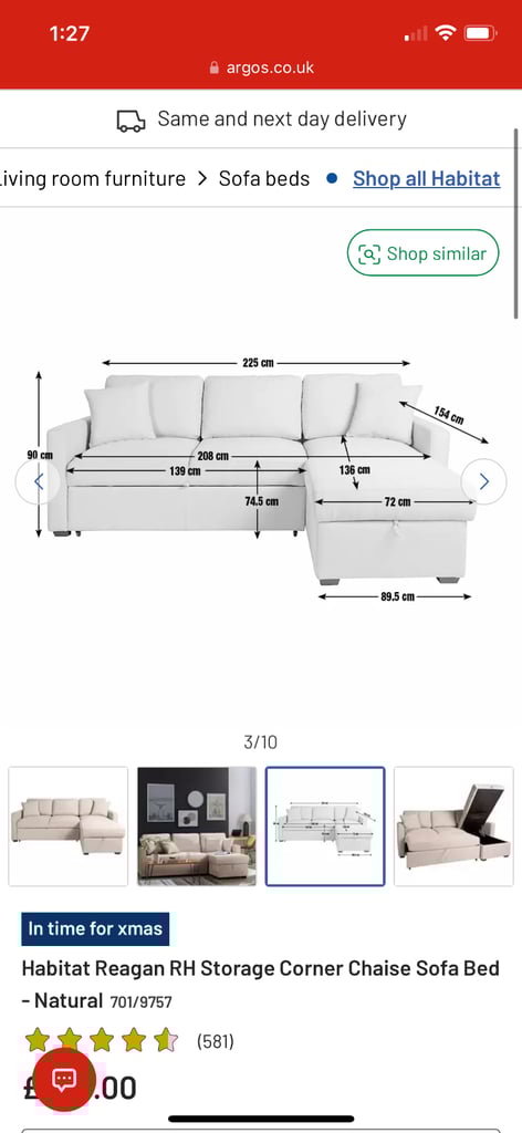 Sofa bed L shape storage 