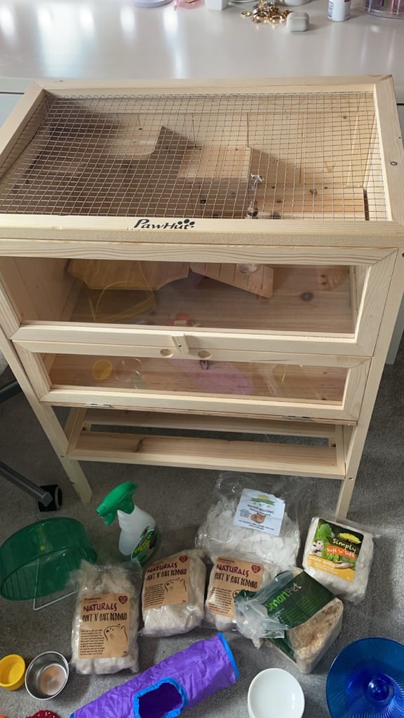 Pawhut hamster cage and accessories 